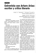 Cover page: Entrevista con Arturo Arias escritor y crítico literario