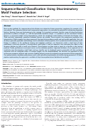 Cover page: Sequence-Based Classification Using Discriminatory Motif Feature Selection