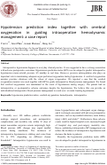 Cover page: Hypotension prediction index together with cerebral oxygenation in guiding intraoperative hemodynamic management: a case report