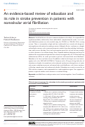 Cover page: An evidence-based review of edoxaban and its role in stroke prevention in patients with nonvalvular atrial fibrillation