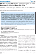 Cover page: Effect of Chemical Mutagens and Carcinogens on Gene Expression Profiles in Human TK6 Cells