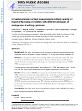 Cover page: Circadian Plasma Cortisol Measurements Reflect Severity of Hypercortisolemia in Children with Different Etiologies of Endogenous Cushing Syndrome