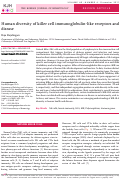 Cover page: Human diversity of killer cell immunoglobulin-like receptors and disease
