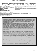 Cover page: Association of Emergency Department Payer Mix with ED Receipt of Telehealth Services: An Observational Analysis