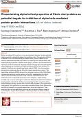 Cover page: Characterizing alpha helical properties of Ebola viral proteins as potential targets for inhibition of alpha-helix mediated protein-protein interactions