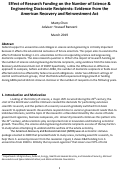 Cover page: Effect of Research Funding on the Number of Science &amp; Engineering Doctorate Recipients: Evidence from the American Recovery and Reinvestment Act