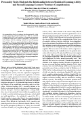 Cover page: Personality Traits Moderate the Relationship between Statistical Learning Abilityand Second-Language Learners’ Sentence Comprehension