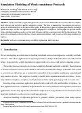 Cover page: SIMULATION MODELING OF WEAK-CONSISTENCY PROTOCOLS