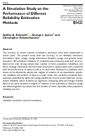 Cover page: A Simulation Study on the Performance of Different Reliability Estimation Methods