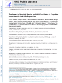 Cover page: The Impact of Amyloid Burden and APOE on Rates of Cognitive Impairment in Late Life Depression