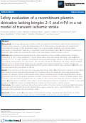 Cover page: Safety evaluation of a recombinant plasmin
derivative lacking kringles 2-5 and rt-PA in a rat
model of transient ischemic stroke