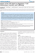Cover page: Impact of the TCR Signal on Regulatory T Cell Homeostasis, Function, and Trafficking