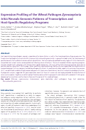 Cover page: Expression Profiling of the Wheat Pathogen Zymoseptoria tritici Reveals Genomic Patterns of Transcription and Host-Specific Regulatory Programs