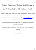 Cover page: Cofactor Complexes of DesD, a Model Enzyme in the Virulence-related NIS Synthetase Family