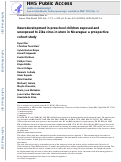 Cover page: Neurodevelopment in preschool children exposed and unexposed to Zika virus in utero in Nicaragua: a prospective cohort study.