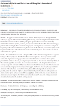 Cover page: Automated Outbreak Detection of Hospital-Associated Infections