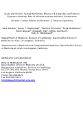 Cover page: Acute and chronic sympathomimetic effects of e-cigarette and tobacco cigarette smoking: role of nicotine and non-nicotine constituents