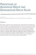 Cover page of Perceptions of Advantage-Group and Disadvantage-Group Allies