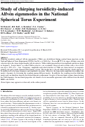 Cover page: Study of chirping toroidicity-induced Alfvén eigenmodes in the National Spherical Torus Experiment