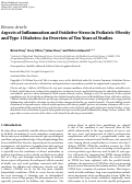 Cover page: Aspects of Inflammation and Oxidative Stress in Pediatric Obesity and Type 1 Diabetes: An Overview of Ten Years of Studies