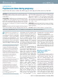 Cover page: Psychosocial stress during pregnancy