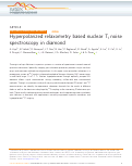 Cover page: Hyperpolarized relaxometry based nuclear T1 noise spectroscopy in diamond.