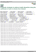 Cover page: Pragmatic strategies to address health disparities along the continuum of care in chronic liver disease.