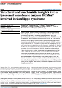 Cover page: Structural and mechanistic insights into a lysosomal membrane enzyme HGSNAT involved in Sanfilippo syndrome.