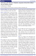 Cover page: Interview with Robert E. Ricklefs, recipient of the 2011 Alfred Russel Wallace award