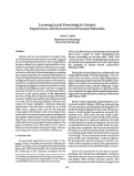 Cover page: Learning Lexical Knowledge in Context: Experiments with Recurrent Feed Forward Networks