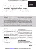 Cover page: Diabetes and Other Comorbidities in Breast Cancer Survival by Race/Ethnicity: The California Breast Cancer Survivorship Consortium (CBCSC)