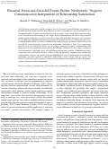 Cover page: Financial strain and stressful events predict newlyweds' negative communication independent of relationship satisfaction.