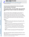 Cover page: Food Insecurity and Intimate Partner Violence Among HIV-Positive Individuals in Rural Kenya