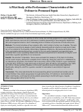 Cover page: A Pilot Study of the Performance Characteristics of the D-dimer in Presumed Sepsis.