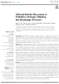 Cover page: Clinical Needs Discovery in Pediatric Urology: Utilizing the Biodesign Process