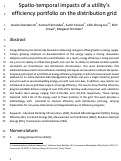 Cover page: Spatio-temporal impacts of a utility’s efficiency portfolio on the distribution grid