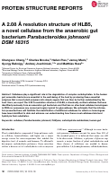 Cover page: A 2.08 Å resolution structure of HLB5, a novel cellulase from the anaerobic gut bacterium Parabacteroides johnsonii DSM 18315