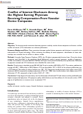 Cover page: Conflict of Interest Disclosure Among the Highest Earning Physicians Receiving Compensation From Vascular Device Companies.