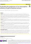 Cover page: Evaluating the predictions of an interoceptive inference model of bulimia nervosa.