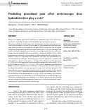 Cover page: Predicting procedural pain after ureteroscopy: does hydrodistention play a role?