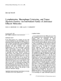 Cover page: Lymphotoxins, macrophage cytotoxins, and tumor necrosis factors: An interrelated family of antitumor effector molecules