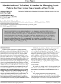 Cover page: Administration of Nebulized Ketamine for Managing Acute Pain in the Emergency Department: A Case Series