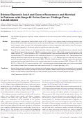 Cover page: Dietary Glycemic Load and Cancer Recurrence and Survival in Patients with Stage III Colon Cancer: Findings From CALGB 89803