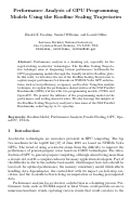 Cover page: Performance Analysis of GPU Programming Models Using the Roofline Scaling Trajectories