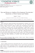 Cover page: Ups and Downs in Auditory Development: Preschoolers' Sensitivity to Pitch Contour and Timbre