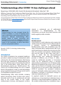Cover page: Teledermatology after COVID-19: key challenges ahead
