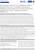 Cover page: Xpert Mycobacterium tuberculosis/Rifampicin-Detected Rifampicin Resistance is a Suboptimal Surrogate for Multidrug-resistant Tuberculosis in Eastern Democratic Republic of the Congo: Diagnostic and Clinical Implications.