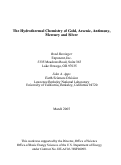 Cover page: The Hydrothermal Chemistry of Gold, Arsenic, Antimony, Mercury and Silver