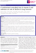 Cover page: A randomized controlled trial of vitamin E and selenium on rate of decline in lung function