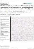 Cover page: Microbial larvicides for mosquito control: Impact of long lasting formulations of Bacillus thuringiensis var. israelensis and Bacillus sphaericus on non-target organisms in western Kenya highlands.